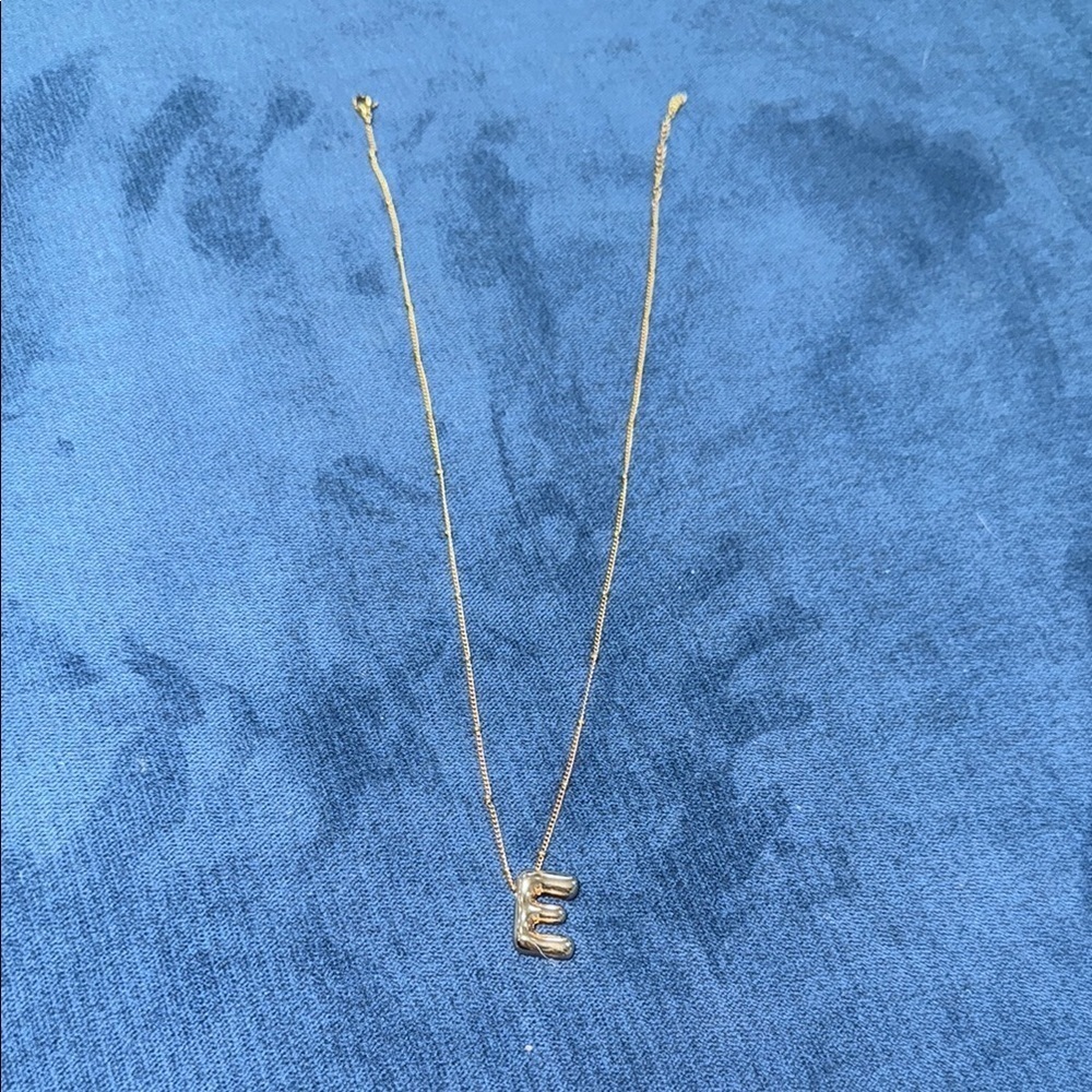 letter E Gold Initial Necklace fashion jewelry